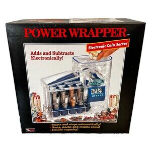 NOS Vtg '98 Power Wrapper Electronic Coin Sorter Counter Model 5200 Made in USA